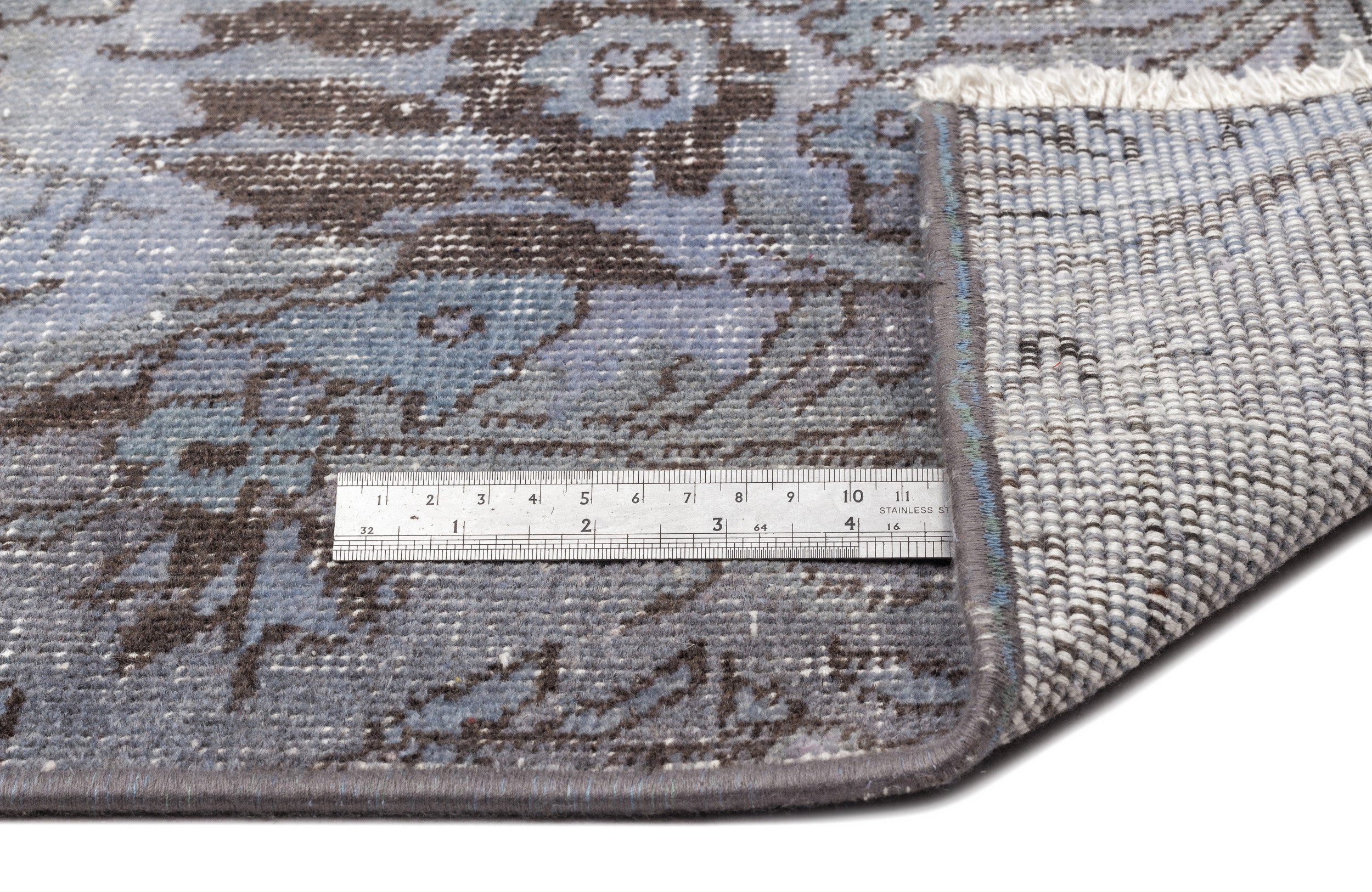 Blue Over Dyed Vintage Rug 5'5'' x 9'3'' ft 166 x 282 cm