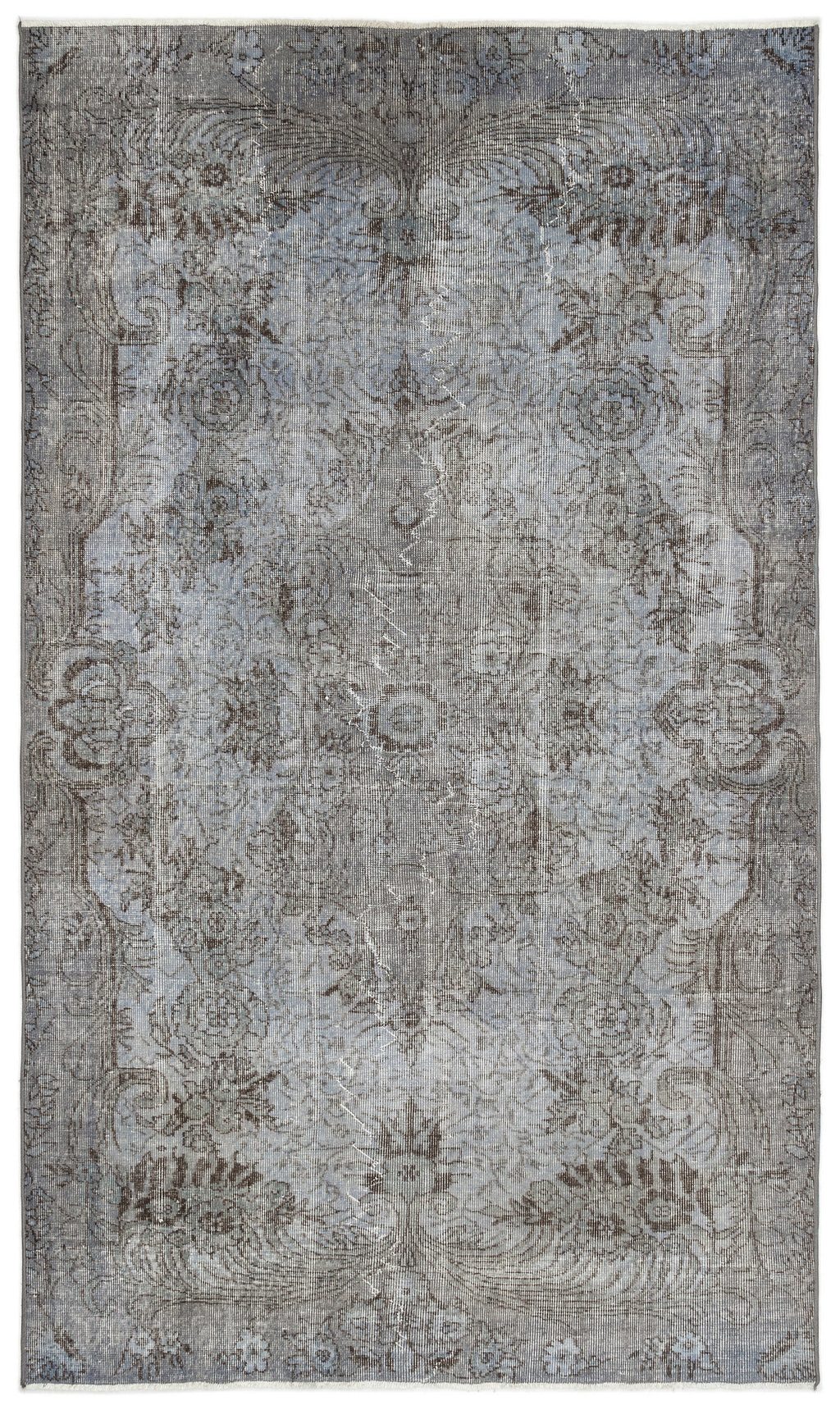 Blue Over Dyed Vintage Rug 5'5'' x 9'3'' ft 166 x 282 cm