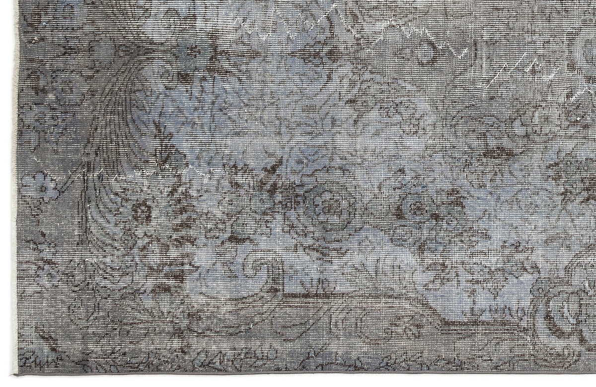 Blue Over Dyed Vintage Rug 5&#39;5&#39;&#39; x 9&#39;3&#39;&#39; ft 166 x 282 cm