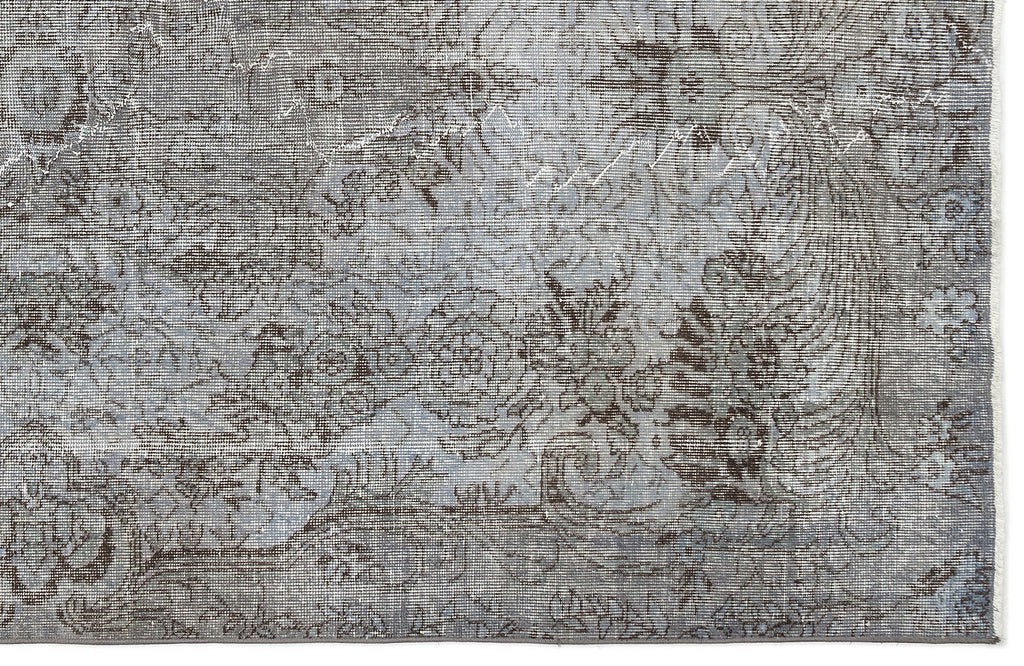 Blue Over Dyed Vintage Rug 5'5'' x 9'3'' ft 166 x 282 cm