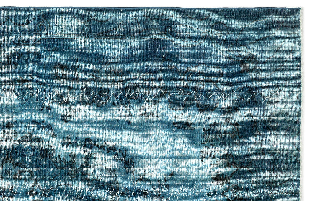 Turquoise  Over Dyed Vintage Rug 5&#39;7&#39;&#39; x 9&#39;7&#39;&#39; ft 170 x 293 cm