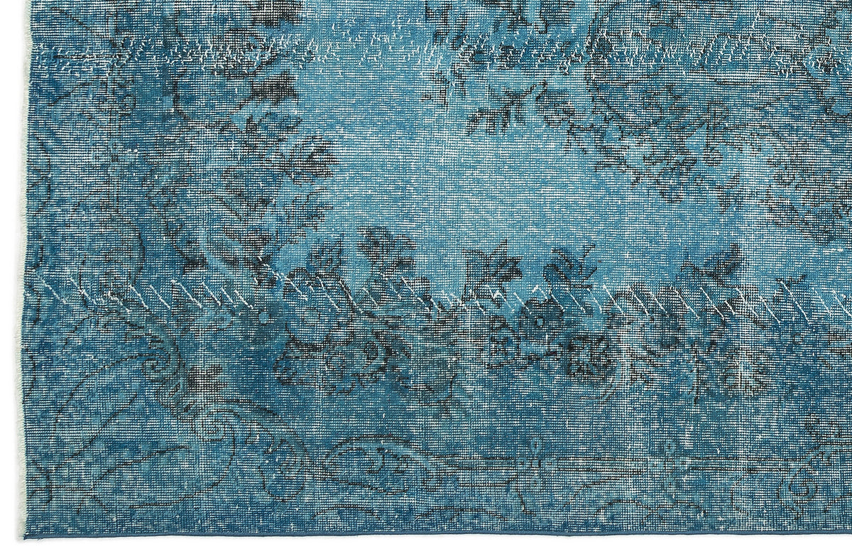 Turquoise  Over Dyed Vintage Rug 5&#39;7&#39;&#39; x 9&#39;7&#39;&#39; ft 170 x 293 cm