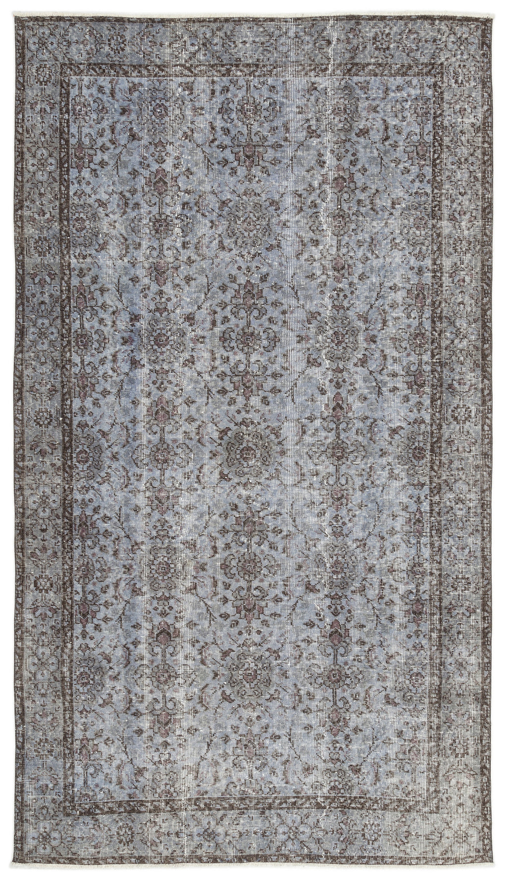 Blue Over Dyed Vintage Rug 4'9'' x 8'8'' ft 146 x 263 cm