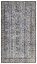 Blue Over Dyed Vintage Rug 4'9'' x 8'8'' ft 146 x 263 cm
