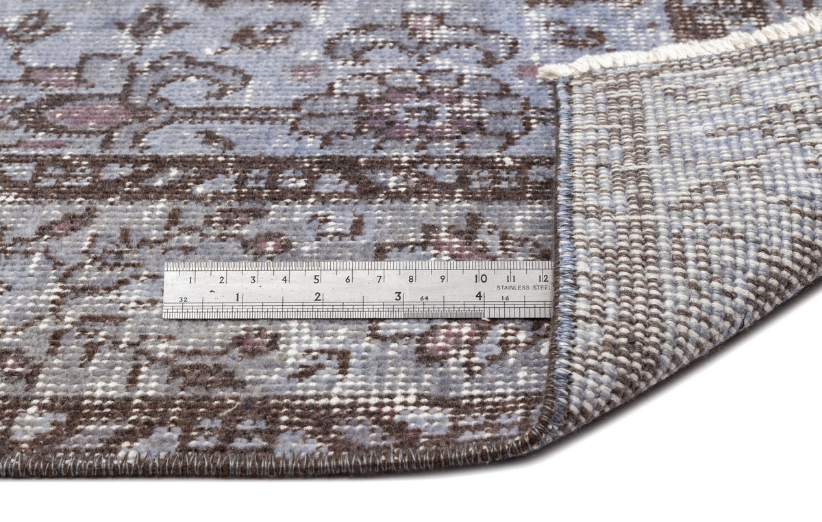 Blue Over Dyed Vintage Rug 4&#39;9&#39;&#39; x 8&#39;8&#39;&#39; ft 146 x 263 cm