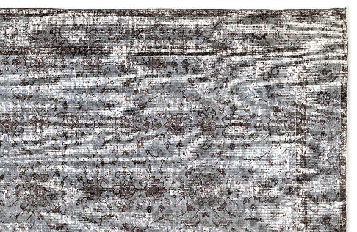 Blue Over Dyed Vintage Rug 4&#39;9&#39;&#39; x 8&#39;8&#39;&#39; ft 146 x 263 cm