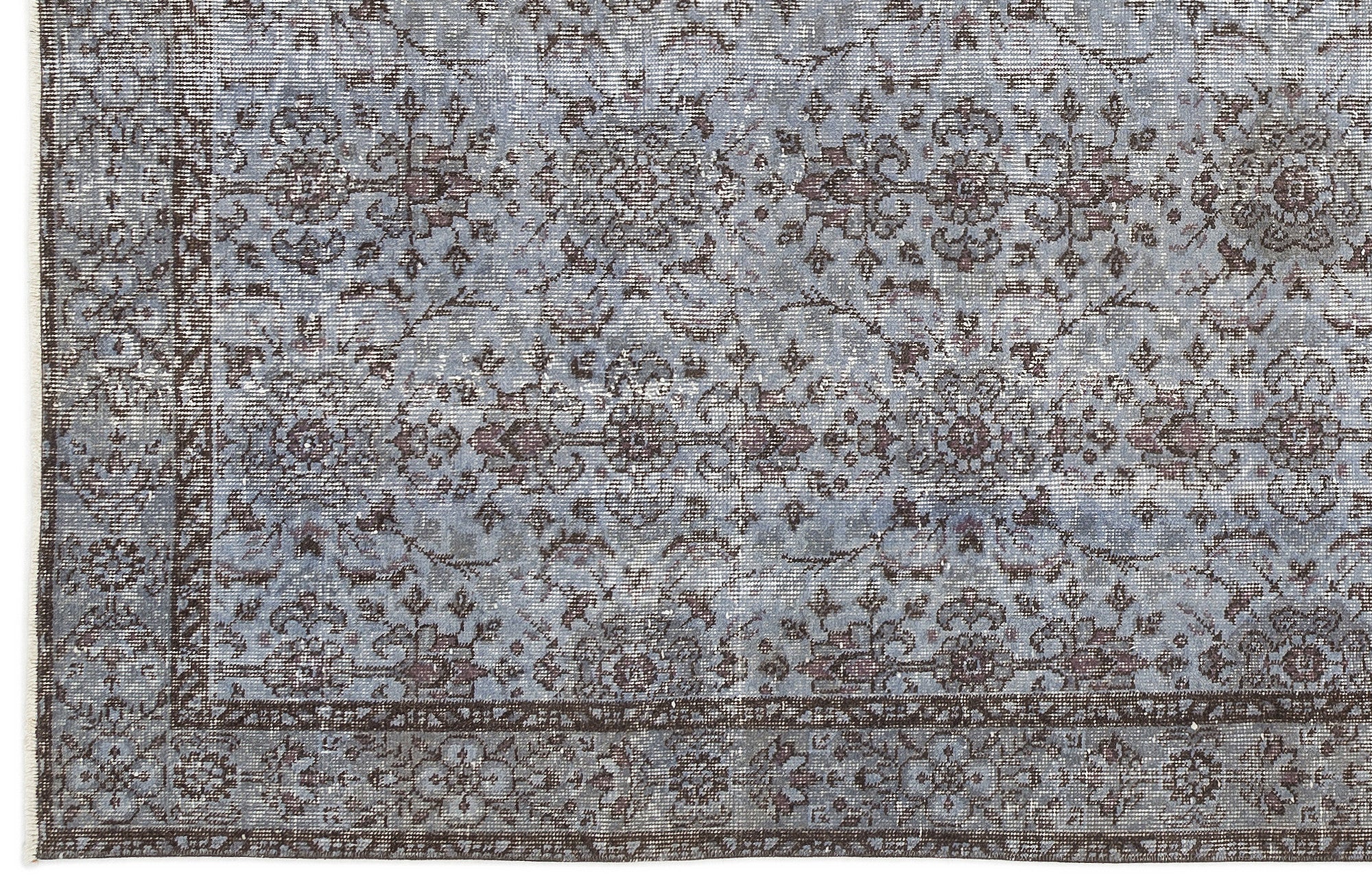 Blue Over Dyed Vintage Rug 4'9'' x 8'8'' ft 146 x 263 cm