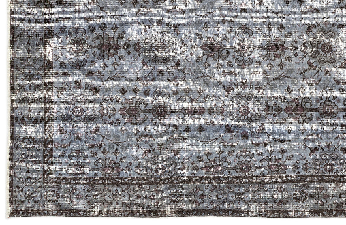 Blue Over Dyed Vintage Rug 4&#39;9&#39;&#39; x 8&#39;8&#39;&#39; ft 146 x 263 cm