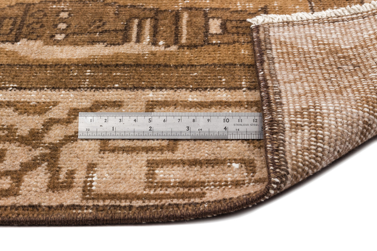 Brown Over Dyed Vintage Rug 5&#39;9&#39;&#39; x 9&#39;2&#39;&#39; ft 175 x 280 cm