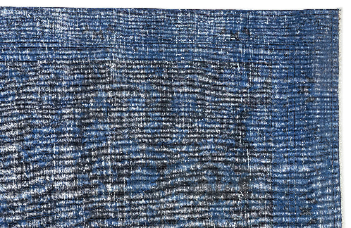 Blue Over Dyed Vintage Rug 5&#39;9&#39;&#39; x 10&#39;9&#39;&#39; ft 175 x 327 cm