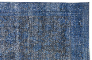 Blue Over Dyed Vintage Rug 5'9'' x 10'9'' ft 175 x 327 cm
