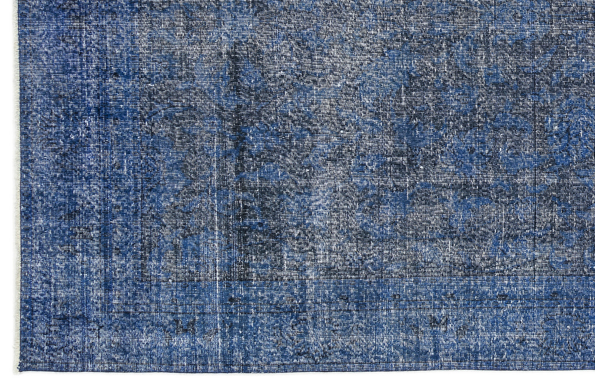 Blue Over Dyed Vintage Rug 5&#39;9&#39;&#39; x 10&#39;9&#39;&#39; ft 175 x 327 cm