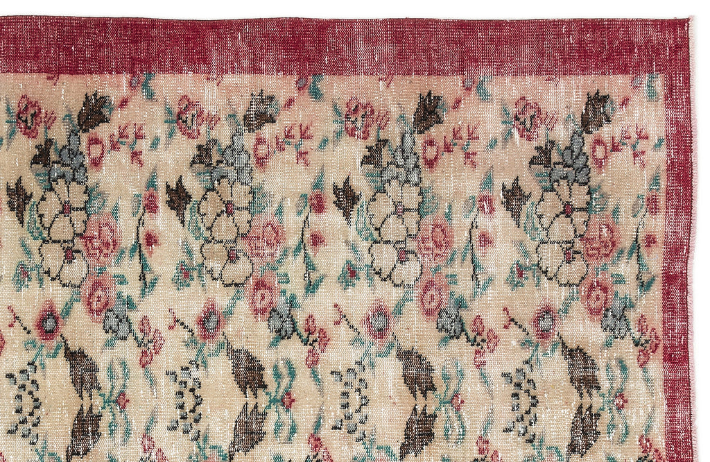 Naturel Over Dyed Vintage Rug 5'3'' x 8'2'' ft 161 x 250 cm