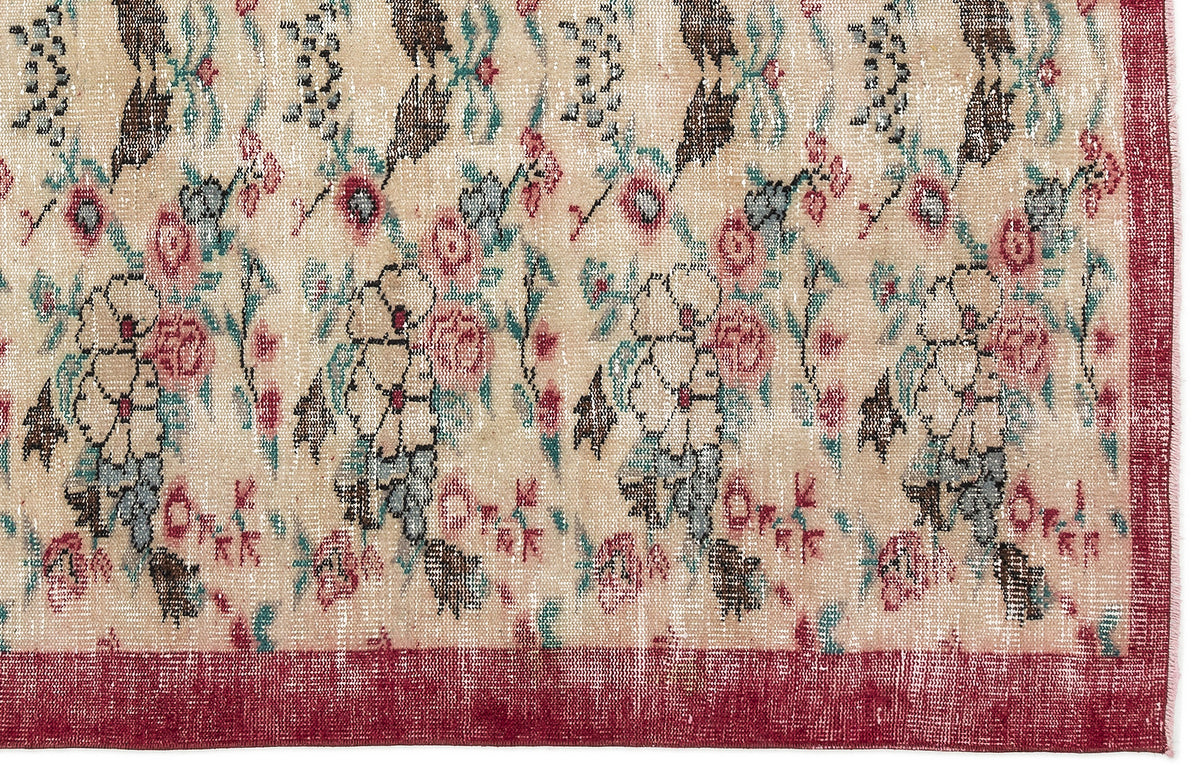 Naturel Over Dyed Vintage Rug 5&#39;3&#39;&#39; x 8&#39;2&#39;&#39; ft 161 x 250 cm