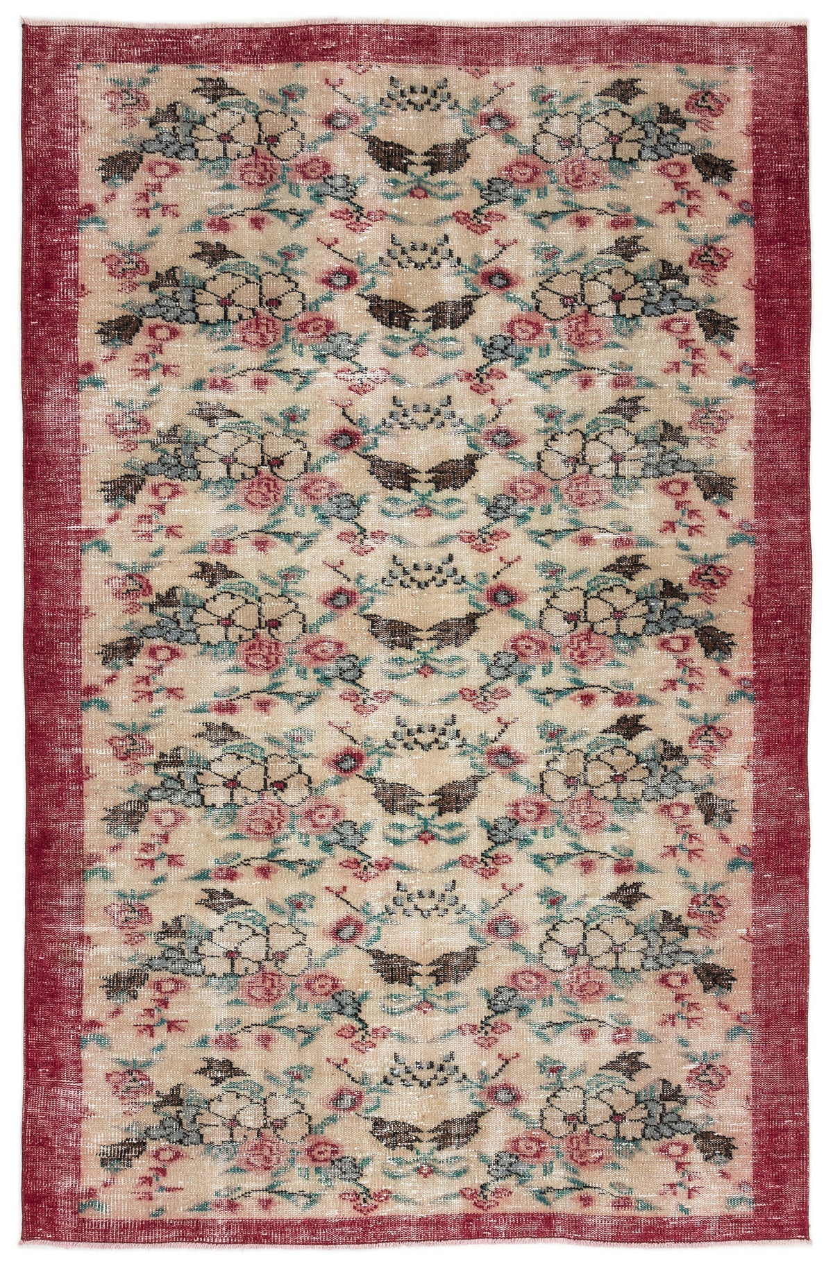 Naturel Over Dyed Vintage Rug 5&#39;3&#39;&#39; x 8&#39;2&#39;&#39; ft 161 x 250 cm