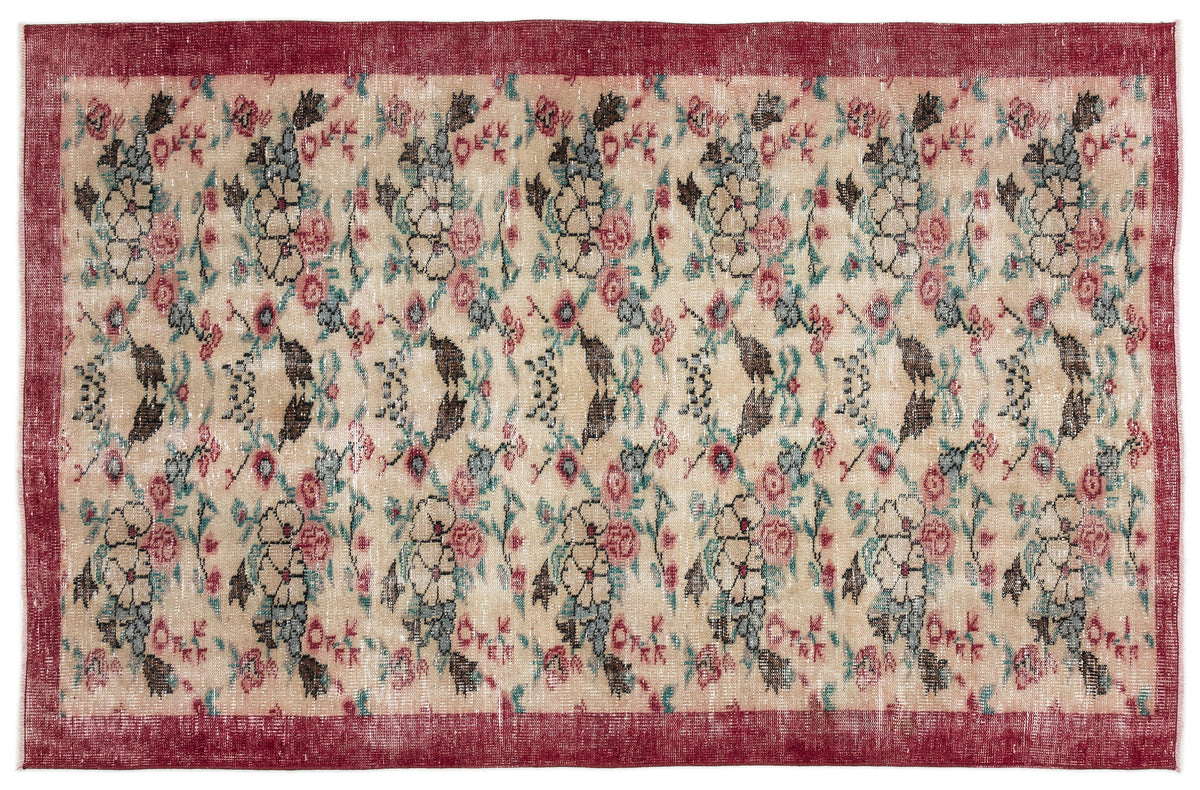 Naturel Over Dyed Vintage Rug 5&#39;3&#39;&#39; x 8&#39;2&#39;&#39; ft 161 x 250 cm