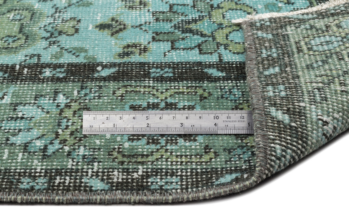 Turquoise  Over Dyed Vintage Rug 5&#39;11&#39;&#39; x 9&#39;7&#39;&#39; ft 180 x 293 cm