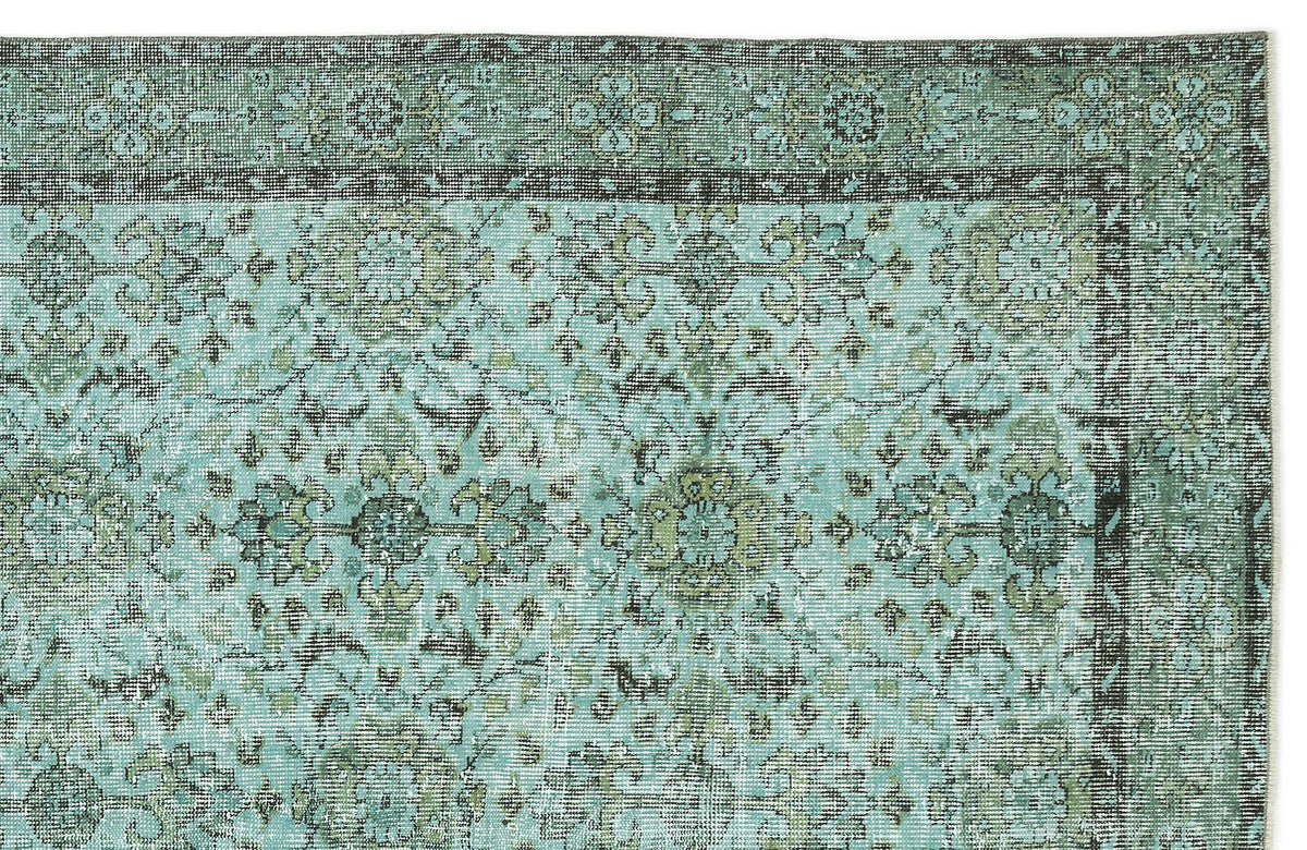 Turquoise  Over Dyed Vintage Rug 5&#39;11&#39;&#39; x 9&#39;7&#39;&#39; ft 180 x 293 cm