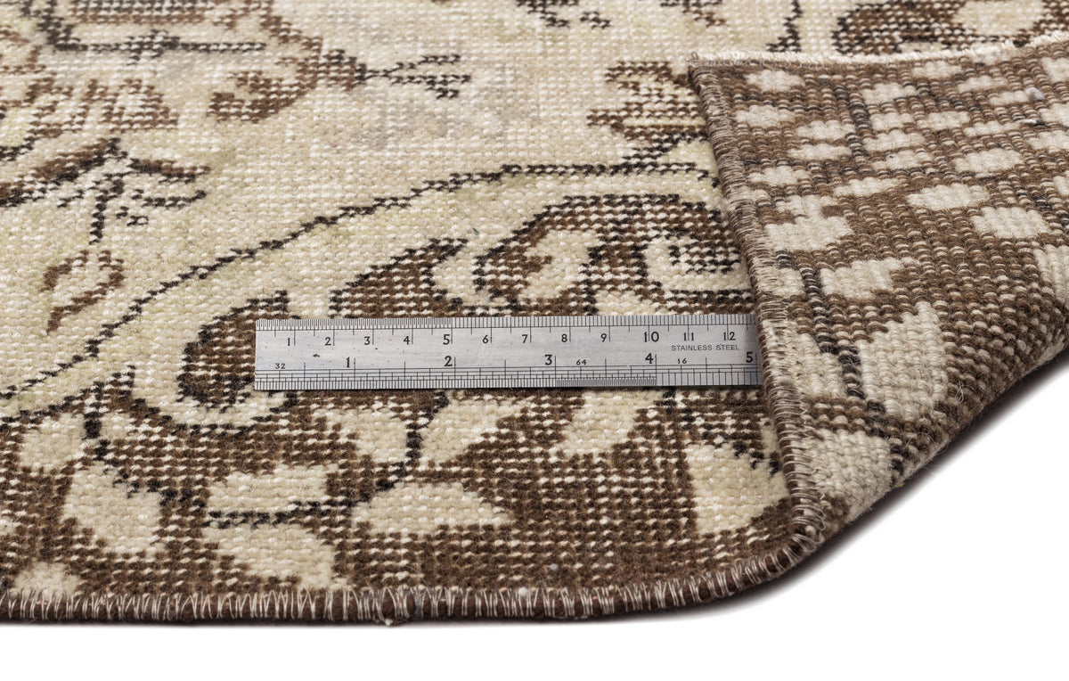 Beige Over Dyed Vintage Rug 5&#39;10&#39;&#39; x 9&#39;4&#39;&#39; ft 179 x 285 cm
