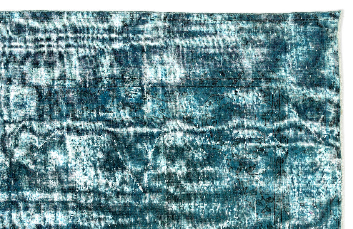 Stone Blue Over Dyed Vintage Rug 7&#39;3&#39;&#39; x 10&#39;2&#39;&#39; ft 220 x 310 cm