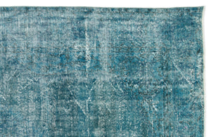 Stone Blue Over Dyed Vintage Rug 7'3'' x 10'2'' ft 220 x 310 cm