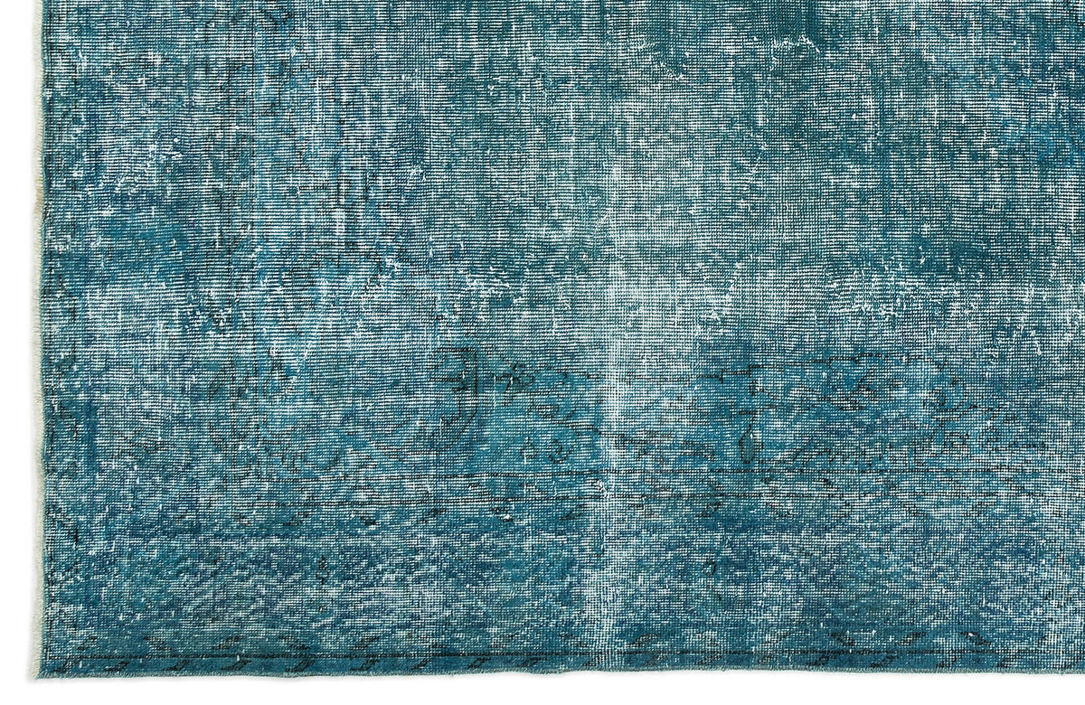 Stone Blue Over Dyed Vintage Rug 7&#39;3&#39;&#39; x 10&#39;2&#39;&#39; ft 220 x 310 cm