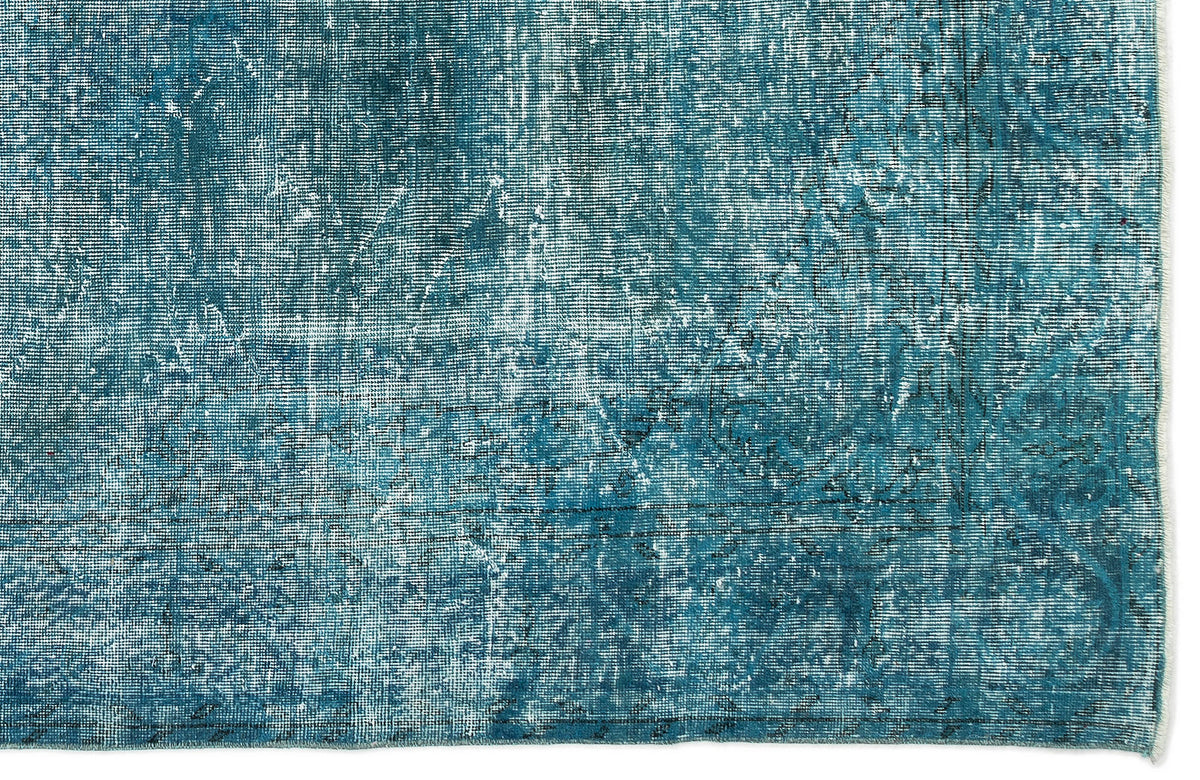 Stone Blue Over Dyed Vintage Rug 7&#39;3&#39;&#39; x 10&#39;2&#39;&#39; ft 220 x 310 cm