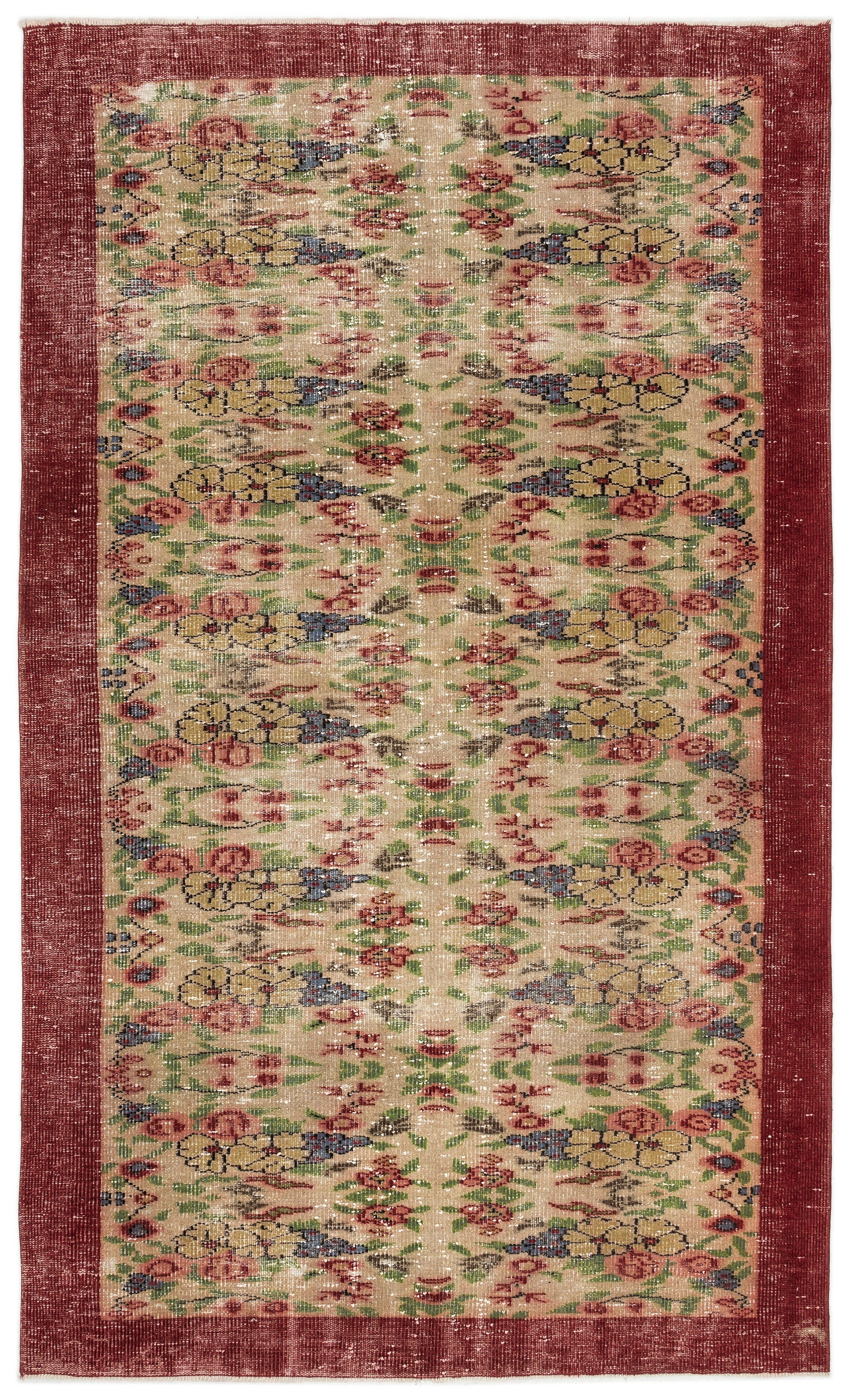 Retro Over Dyed Vintage Rug 5'7'' x 9'1'' ft 170 x 277 cm