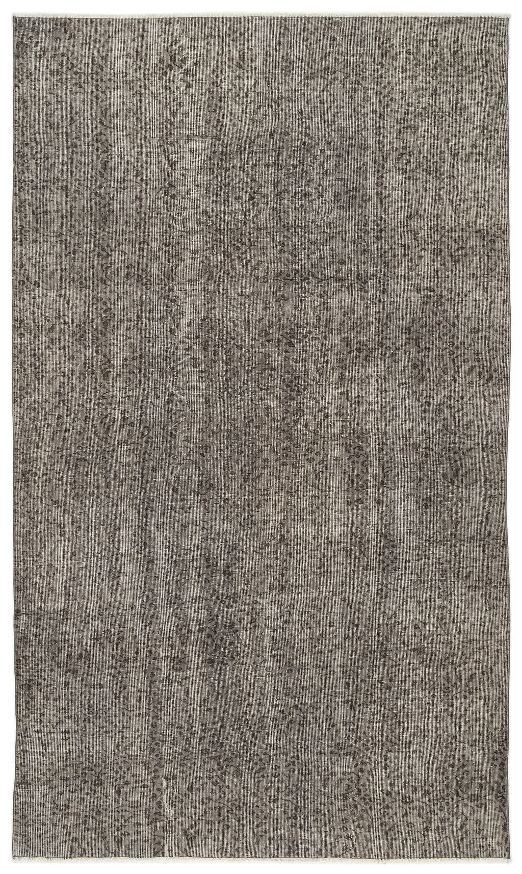 Gray Over Dyed Vintage Rug 5'6'' x 9'5'' ft 167 x 287 cm