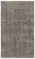 Gray Over Dyed Vintage Rug 5'6'' x 9'5'' ft 167 x 287 cm