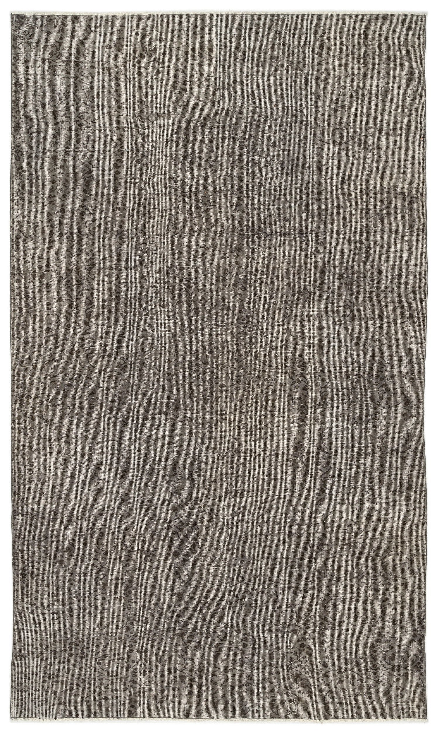 Gray Over Dyed Vintage Rug 5'6'' x 9'5'' ft 167 x 287 cm