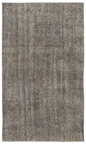Gray Over Dyed Vintage Rug 5'6'' x 9'5'' ft 167 x 287 cm