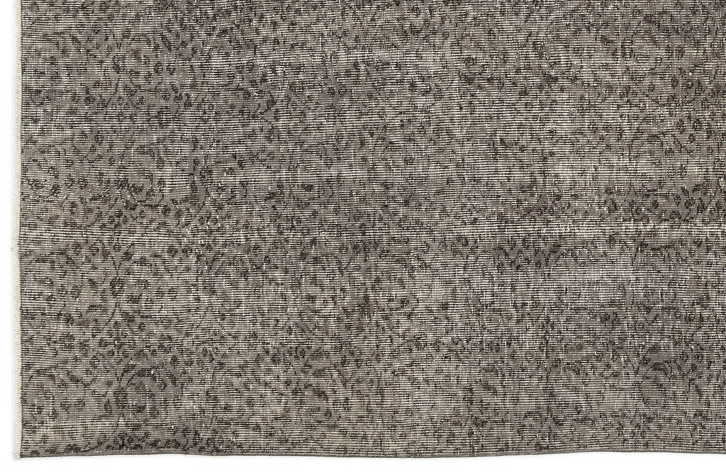 Gray Over Dyed Vintage Rug 5'6'' x 9'5'' ft 167 x 287 cm