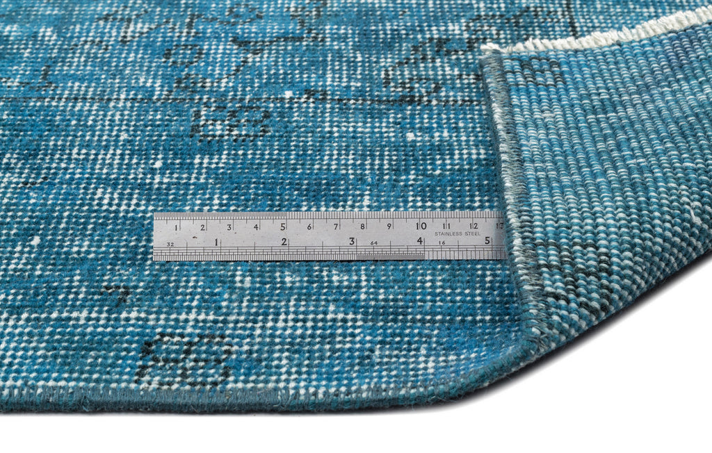 Turquoise  Over Dyed Vintage Rug 5'5'' x 8'11'' ft 164 x 273 cm