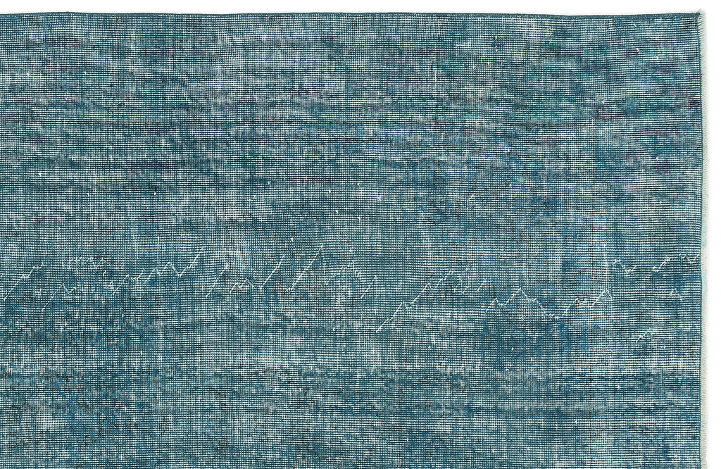 Turquoise  Over Dyed Vintage Rug 5'5'' x 8'11'' ft 164 x 273 cm