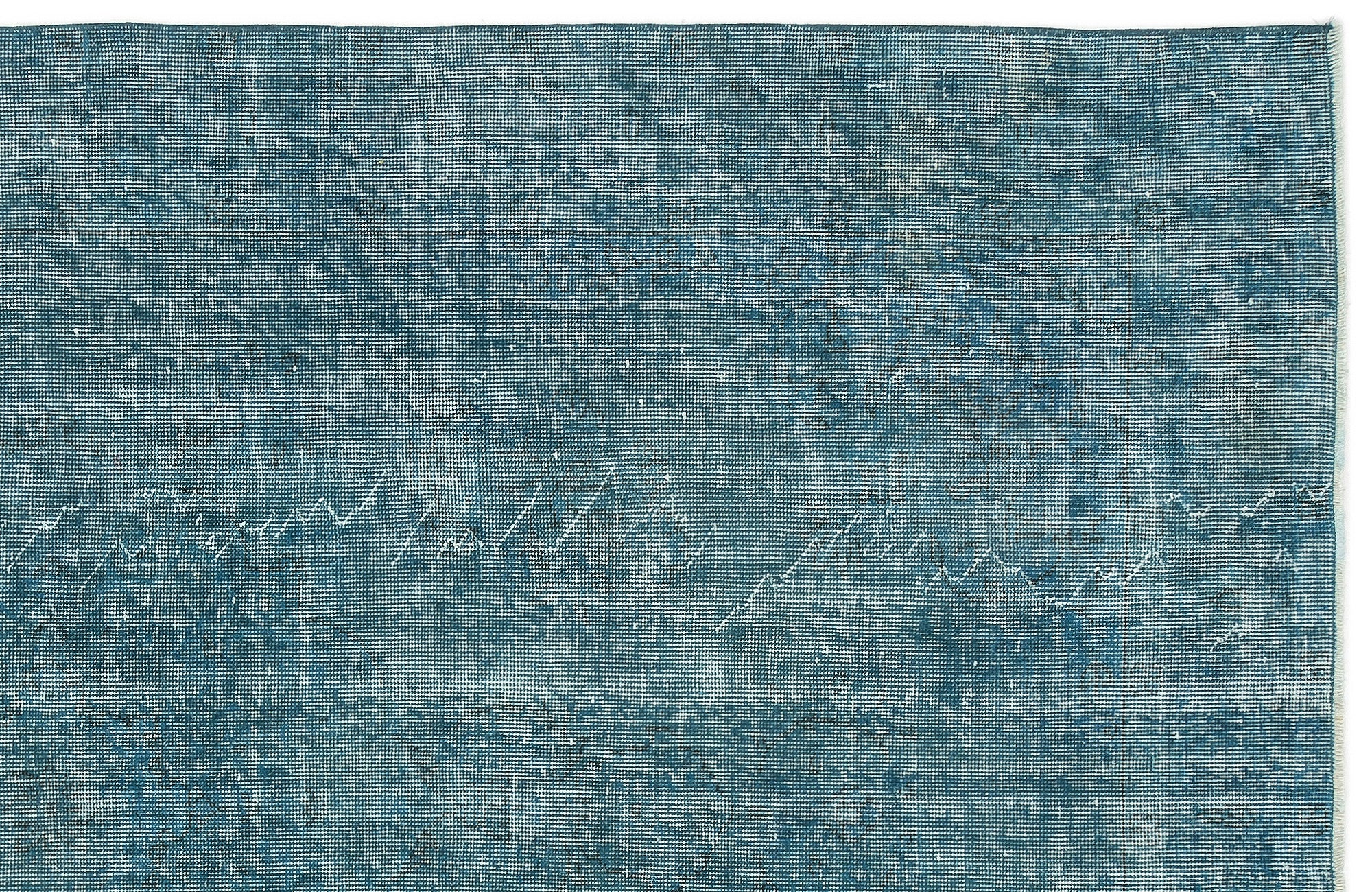 Turquoise  Over Dyed Vintage Rug 5'5'' x 8'11'' ft 164 x 273 cm