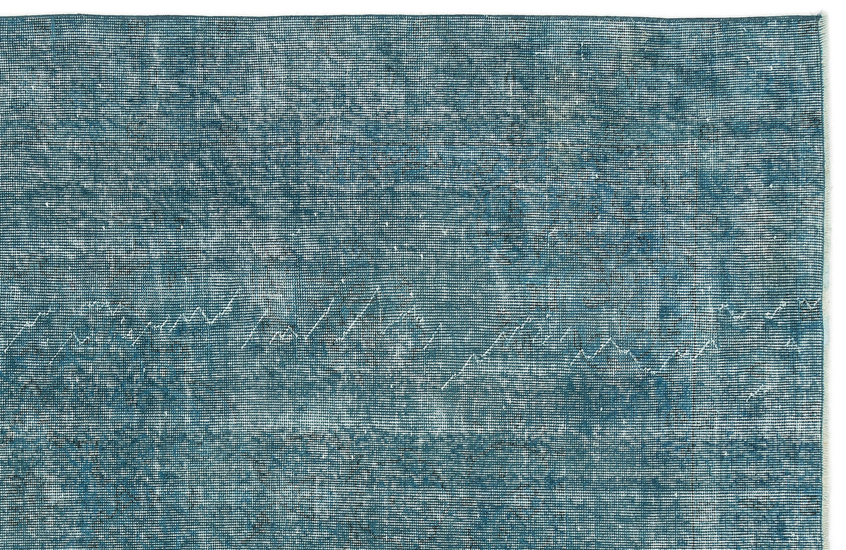 Turquoise  Over Dyed Vintage Rug 5&#39;5&#39;&#39; x 8&#39;11&#39;&#39; ft 164 x 273 cm
