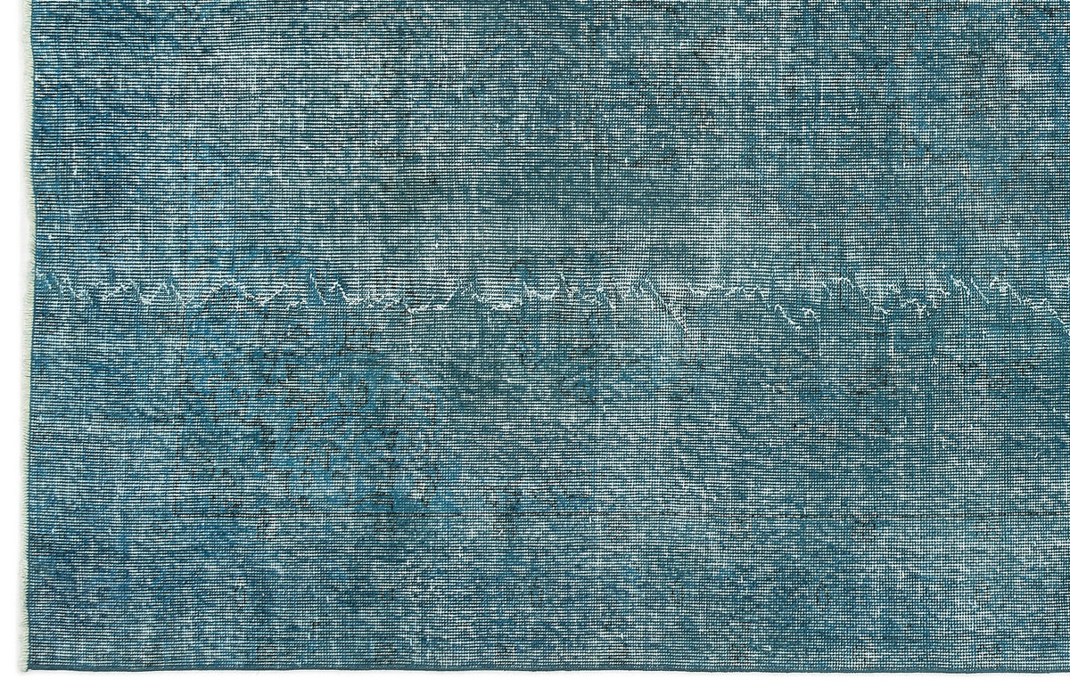 Turquoise  Over Dyed Vintage Rug 5&#39;5&#39;&#39; x 8&#39;11&#39;&#39; ft 164 x 273 cm