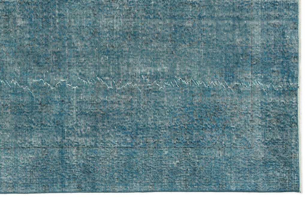 Turquoise  Over Dyed Vintage Rug 5'5'' x 8'11'' ft 164 x 273 cm