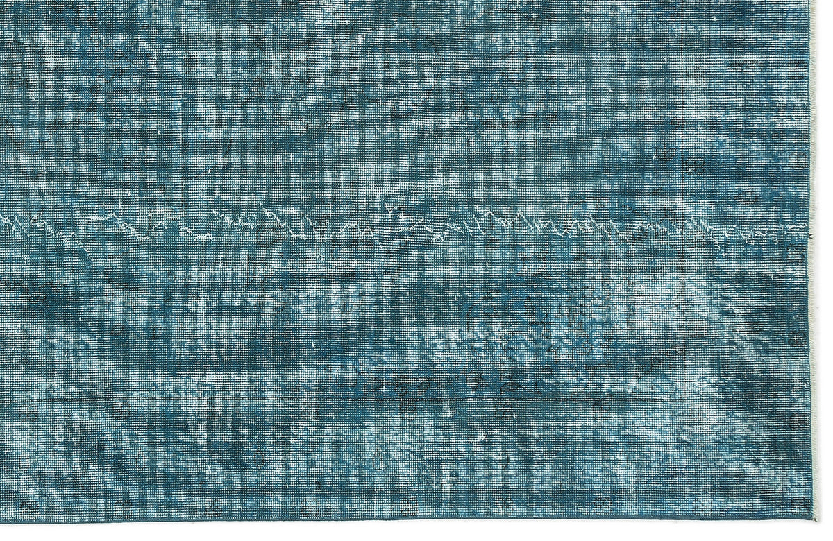 Turquoise  Over Dyed Vintage Rug 5&#39;5&#39;&#39; x 8&#39;11&#39;&#39; ft 164 x 273 cm