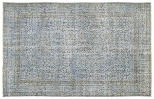 Gray Over Dyed Vintage Rug 5'4'' x 8'5'' ft 163 x 256 cm