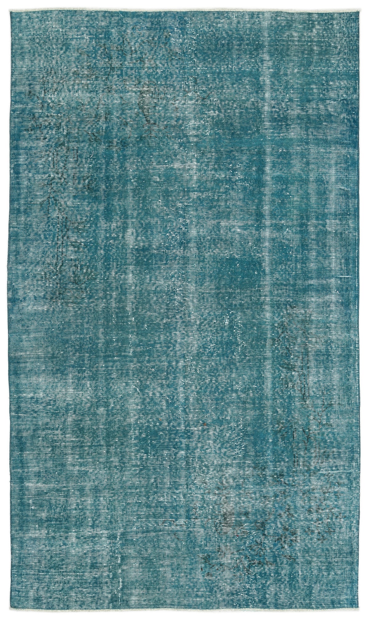 Turquoise  Over Dyed Vintage Rug 5&#39;1&#39;&#39; x 8&#39;9&#39;&#39; ft 155 x 266 cm