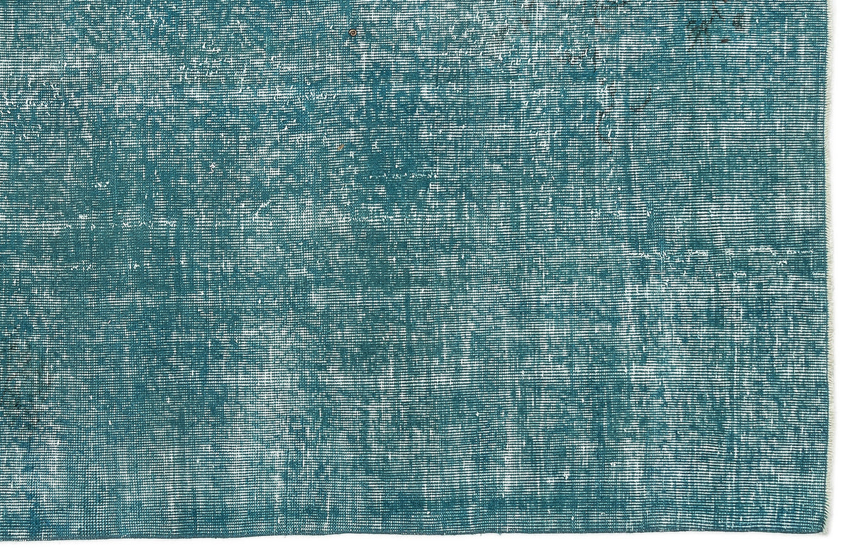 Turquoise  Over Dyed Vintage Rug 5&#39;1&#39;&#39; x 8&#39;9&#39;&#39; ft 155 x 266 cm