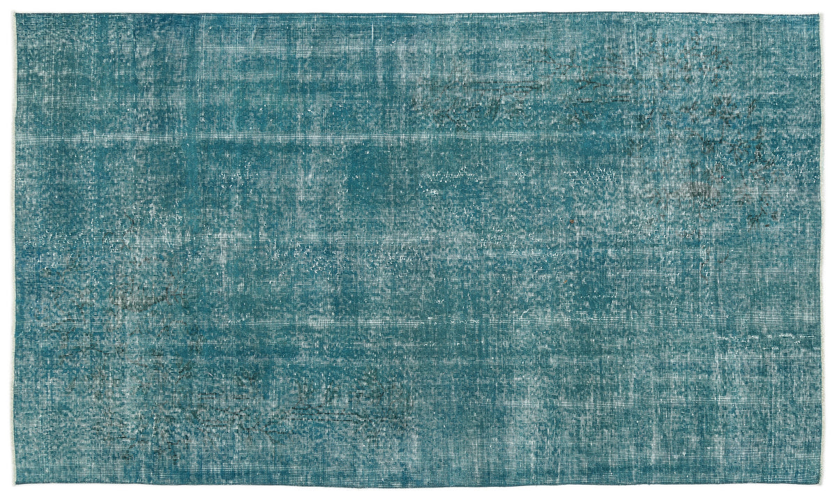 Turquoise  Over Dyed Vintage Rug 5&#39;1&#39;&#39; x 8&#39;9&#39;&#39; ft 155 x 266 cm