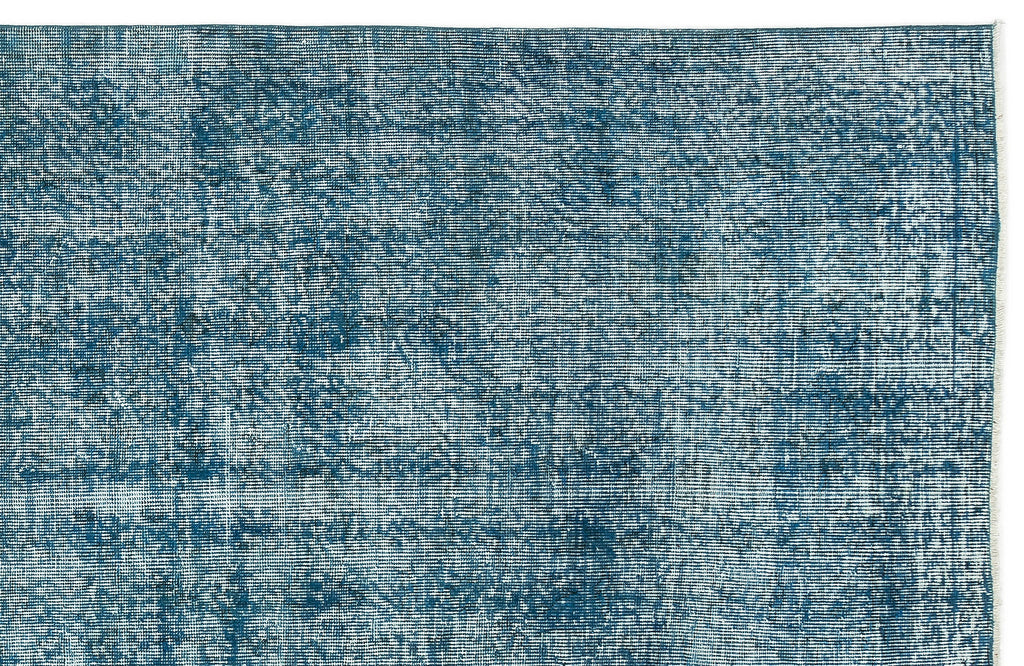 Turquoise  Over Dyed Vintage Rug 5'3'' x 9'7'' ft 160 x 291 cm