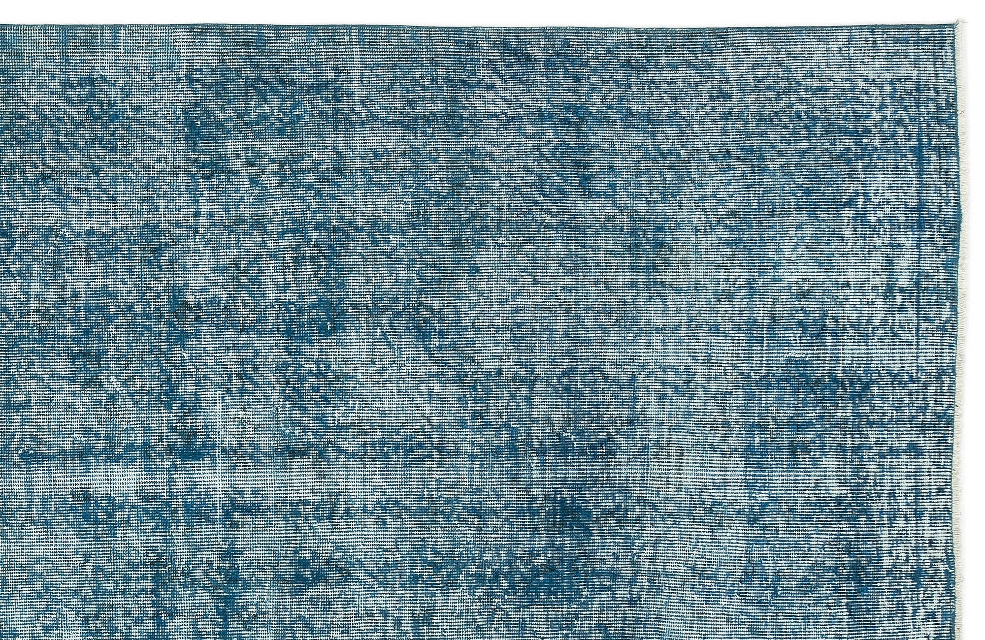 Turquoise  Over Dyed Vintage Rug 5'3'' x 9'7'' ft 160 x 291 cm