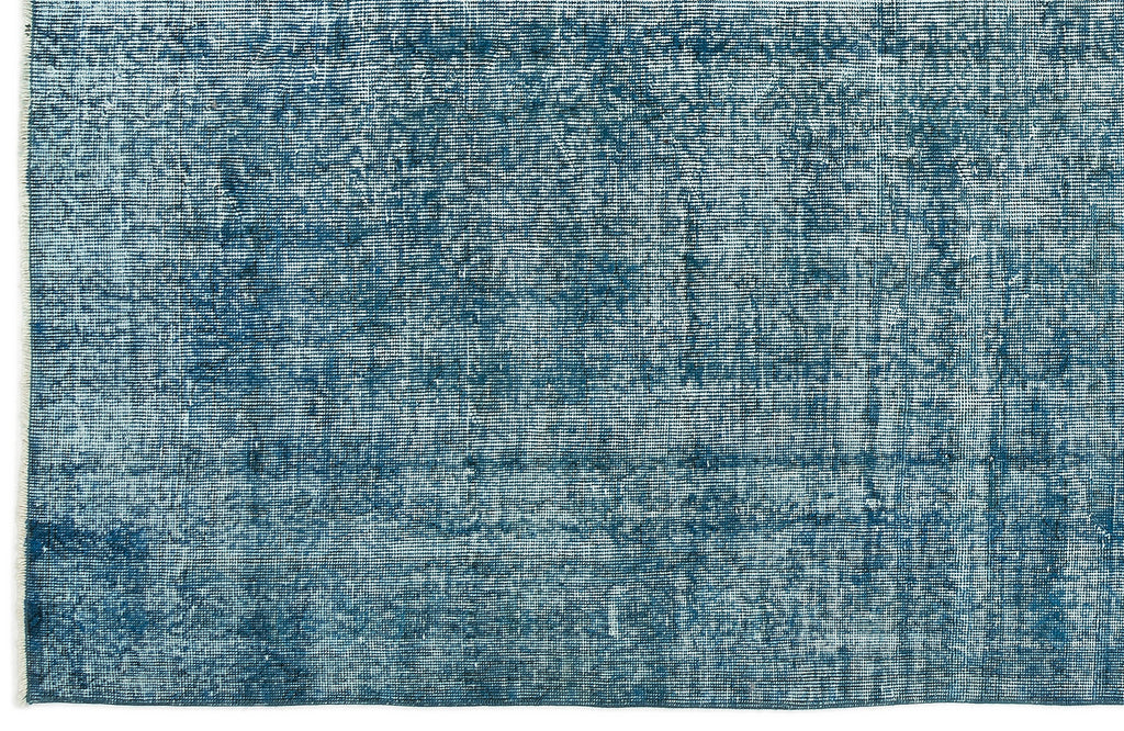 Turquoise  Over Dyed Vintage Rug 5'3'' x 9'7'' ft 160 x 291 cm