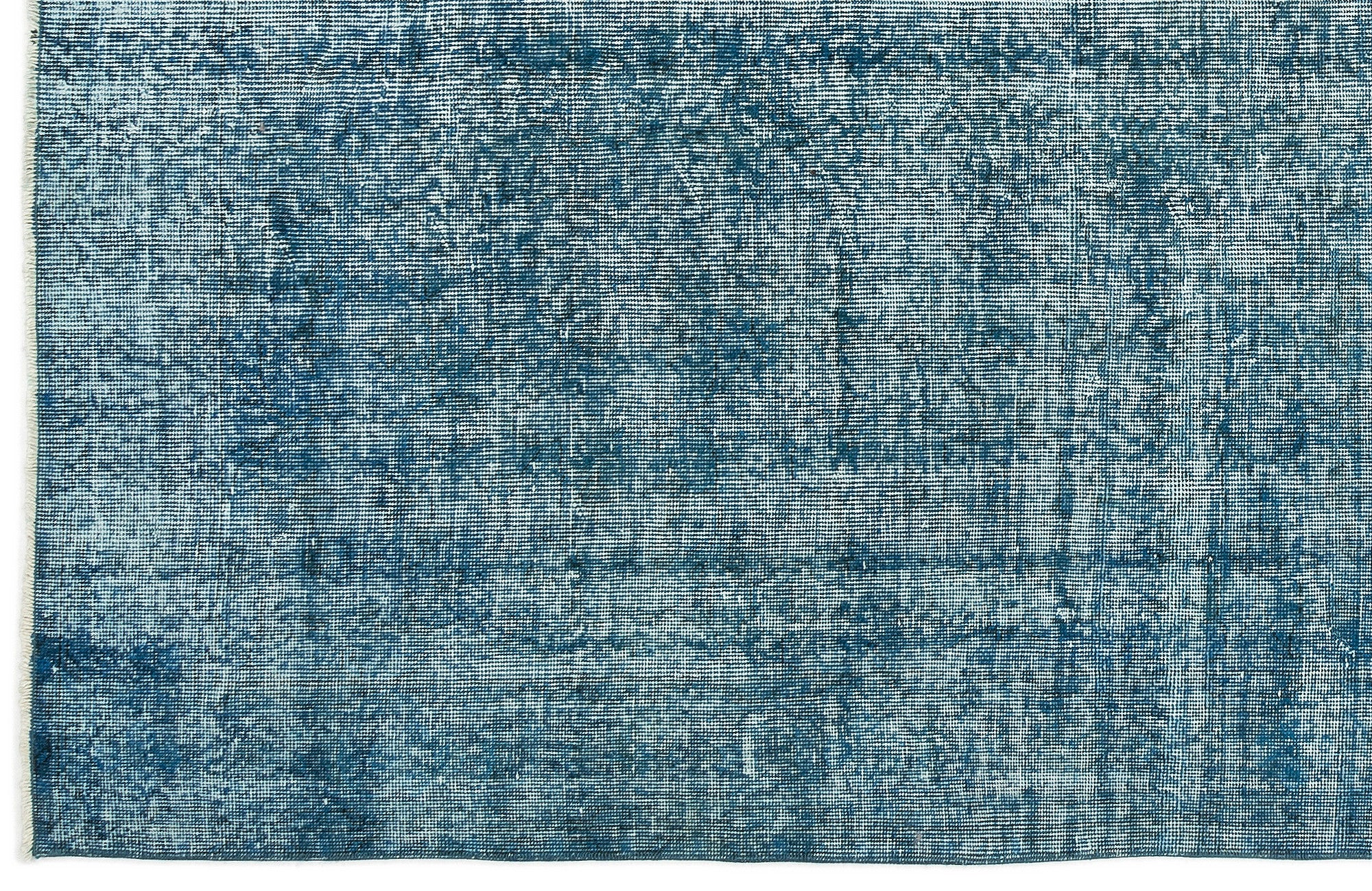 Turquoise  Over Dyed Vintage Rug 5'3'' x 9'7'' ft 160 x 291 cm