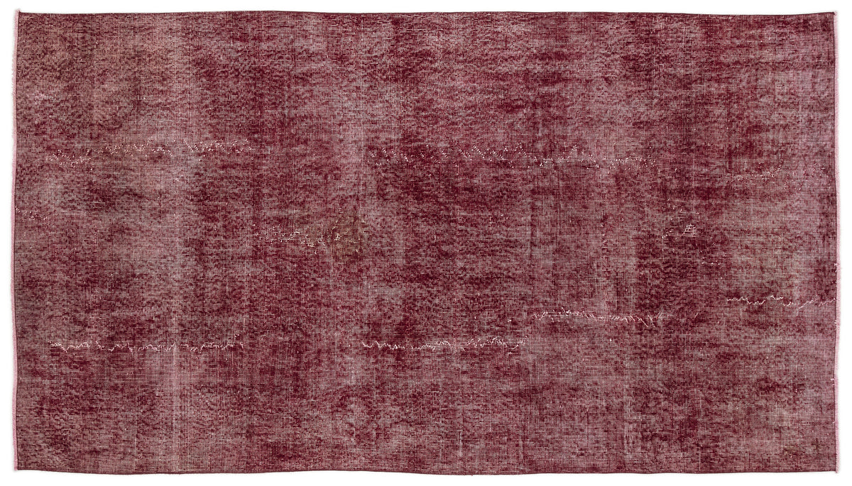 Red Over Dyed Vintage Rug 4&#39;8&#39;&#39; x 8&#39;4&#39;&#39; ft 143 x 255 cm