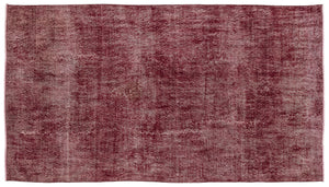 Red Over Dyed Vintage Rug 4'8'' x 8'4'' ft 143 x 255 cm